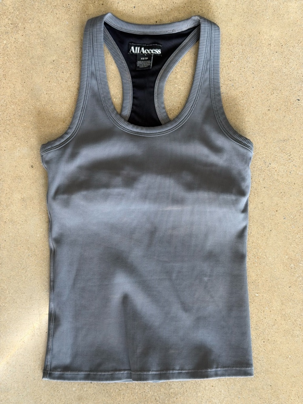 All Access Slate Grey Ribbed Racerback Tank